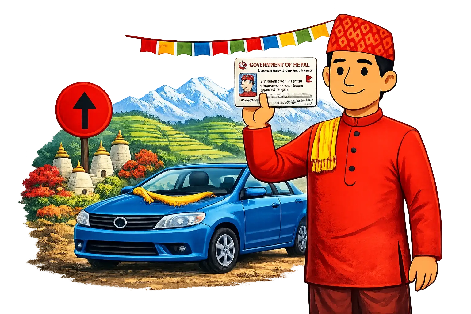 Student preparing for driving test